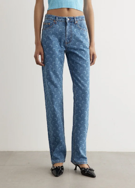 Moon Laser Denim Loose Jeans