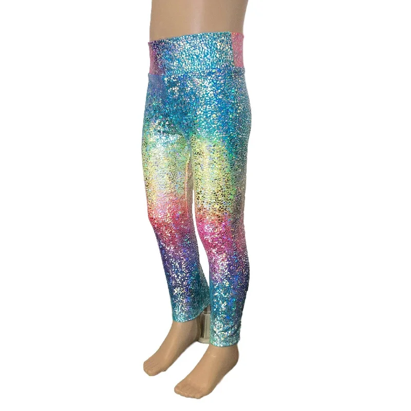 Children's Holograph Rainbow Leggings