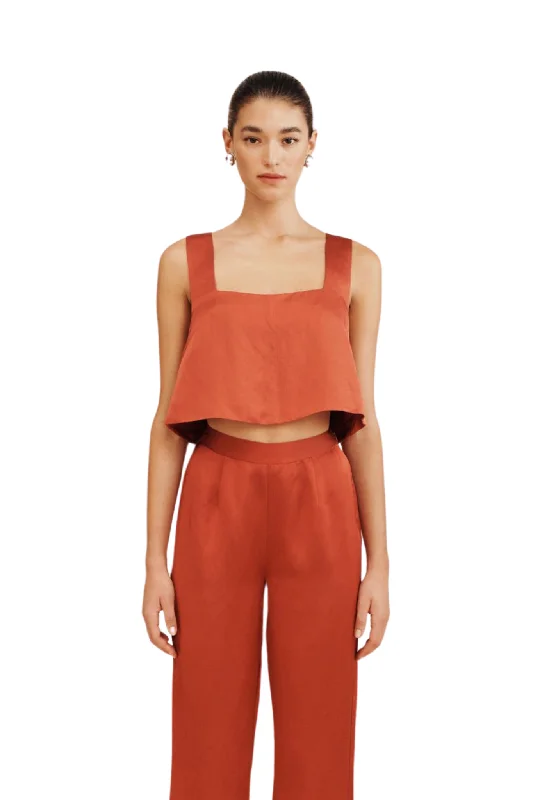 Gigi Crop Top in Redwood