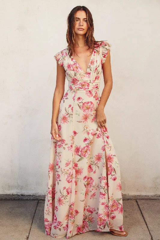 Ginny Floral Chiffon Maxi Dress