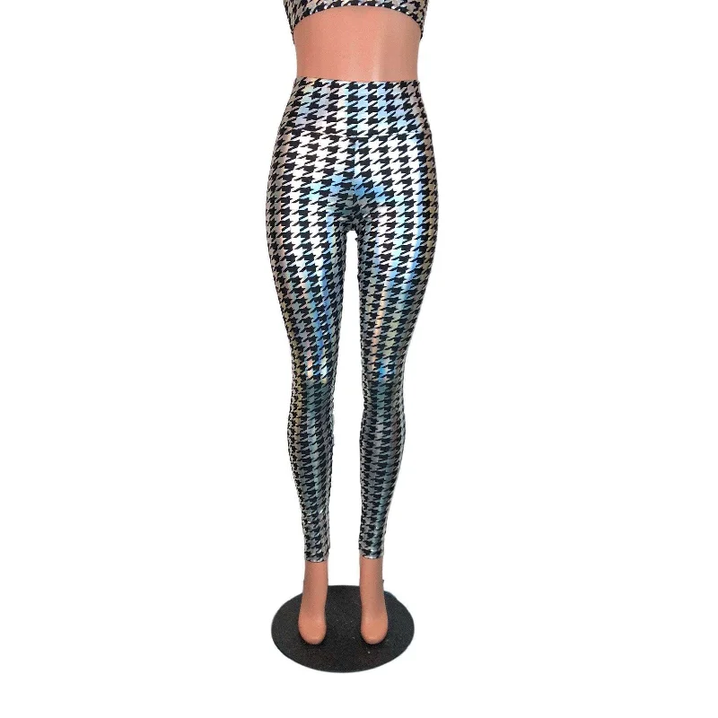 SALE - SMALL ONLY - Houndstooth Holographic Leggings Pants