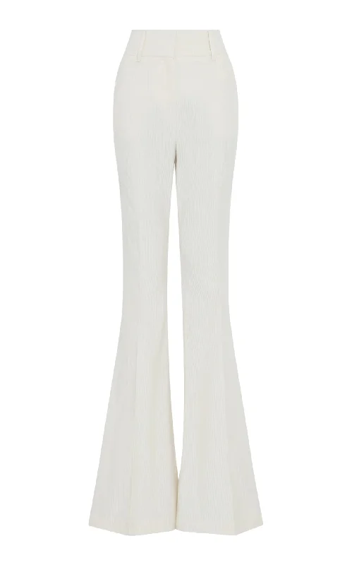 Ianthe Flare Pant in Ivory Sea Island Cotton Corduroy