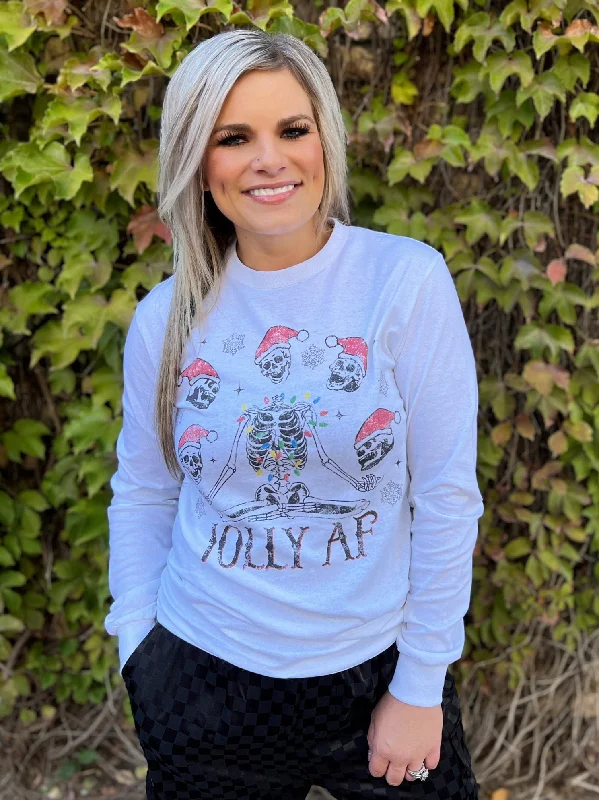 Jolly Skeleton Christmas Long Sleeve Tee