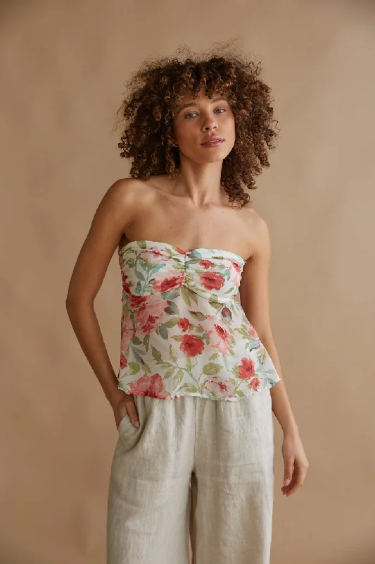 Kalel Floral Chiffon Babydoll Top