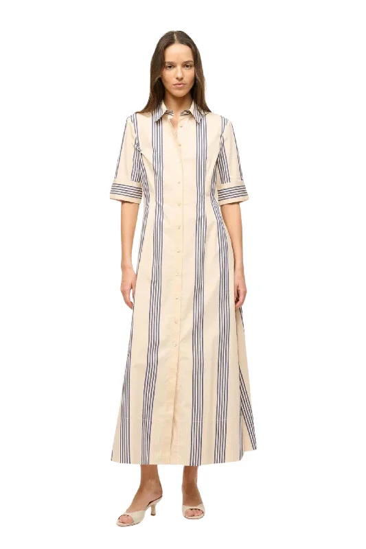 Maxi Joan Dress in Marine Stripe