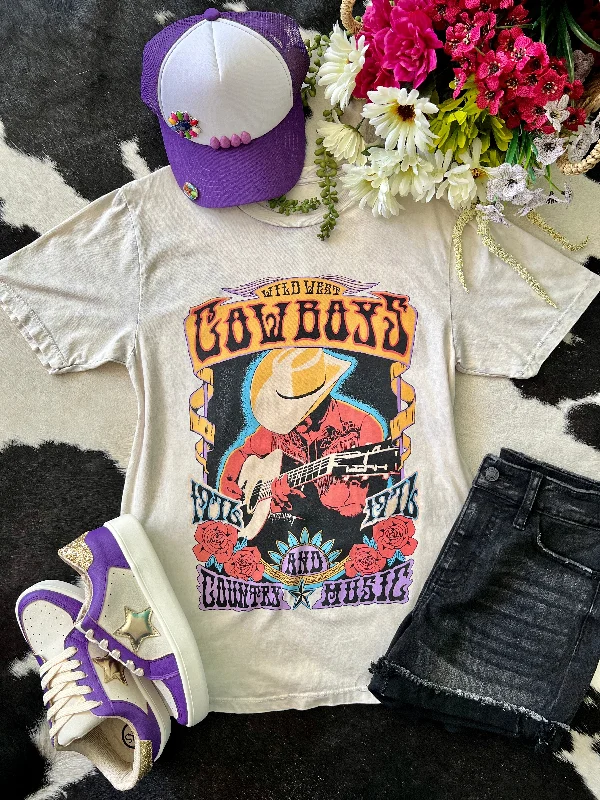 Purple Hue Mineral Washed Cowboys Music Tee