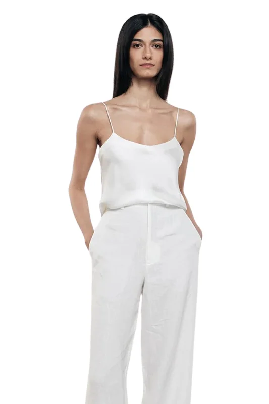 Silk Satin Camisole in Off White