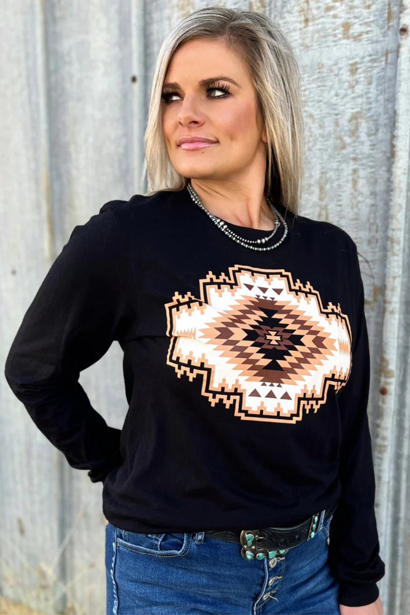 Sterling Kreek Navajo Rug Long Sleeved Top