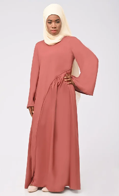 Rayon Modest Islamic Double Layer Dress For Women-BurlWood