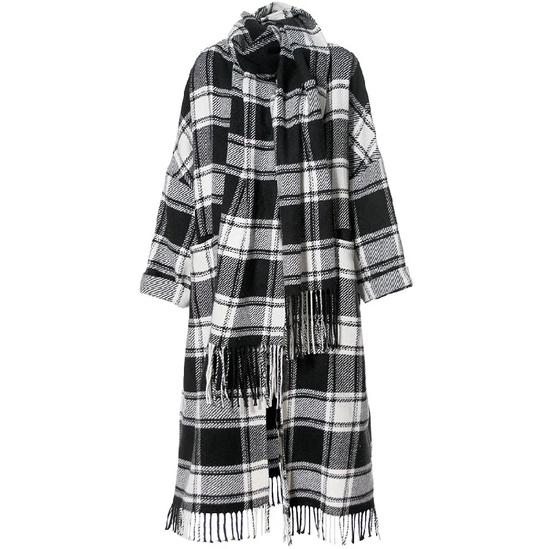 CHECKER PLAID WOOL-COAT "MISCHA DOMINO"