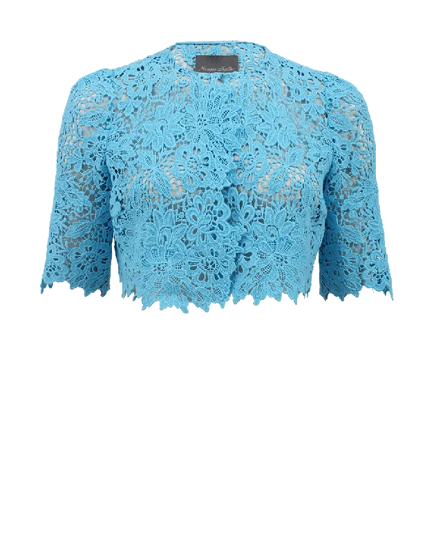 Cropped Guipure Lace Cape