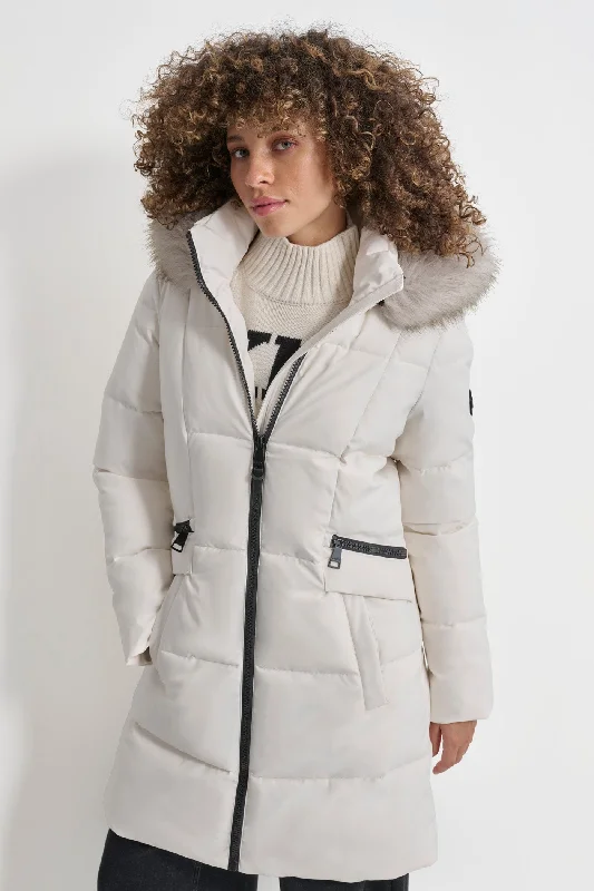 Long Puffer With Double Pockets