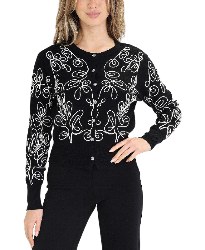 Embroidered Cardigan Sweater