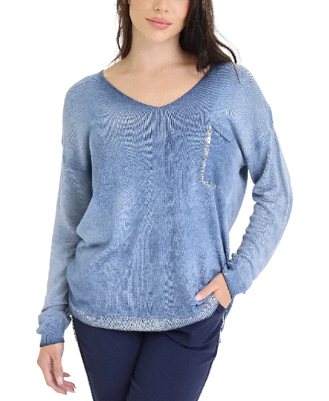 Knit Top w/ Silver Trim